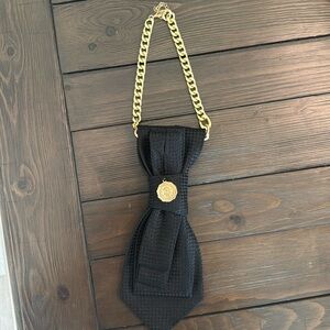 Handmade Upcycled Necktie Bib Necklace with Brooch
Unique & Handmade!